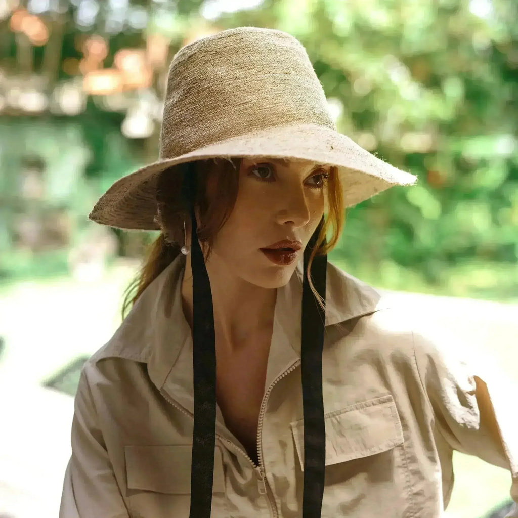 Chapeau en paille de jute MEG beige clair
