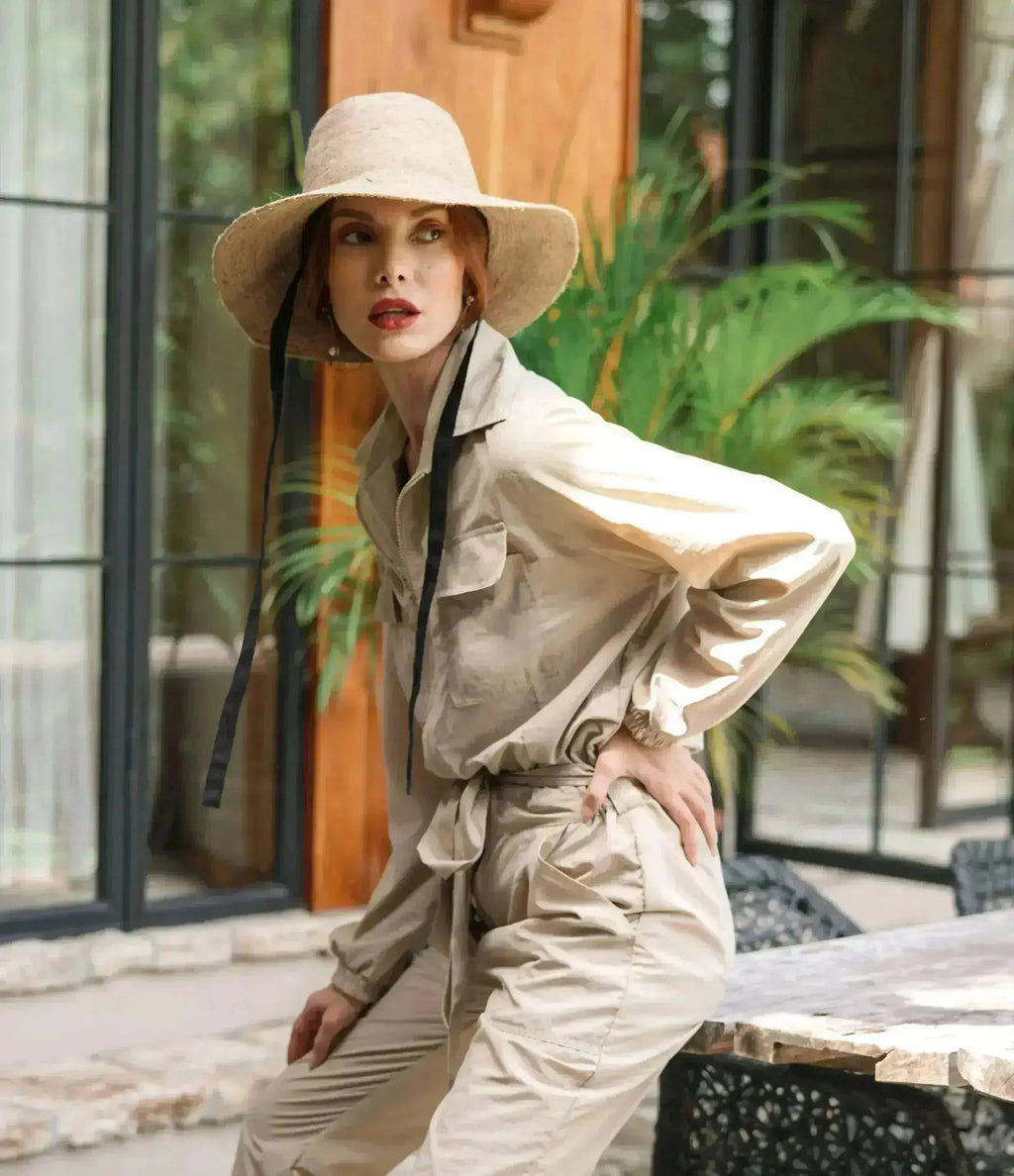 Chapeau en paille de jute MEG beige clair