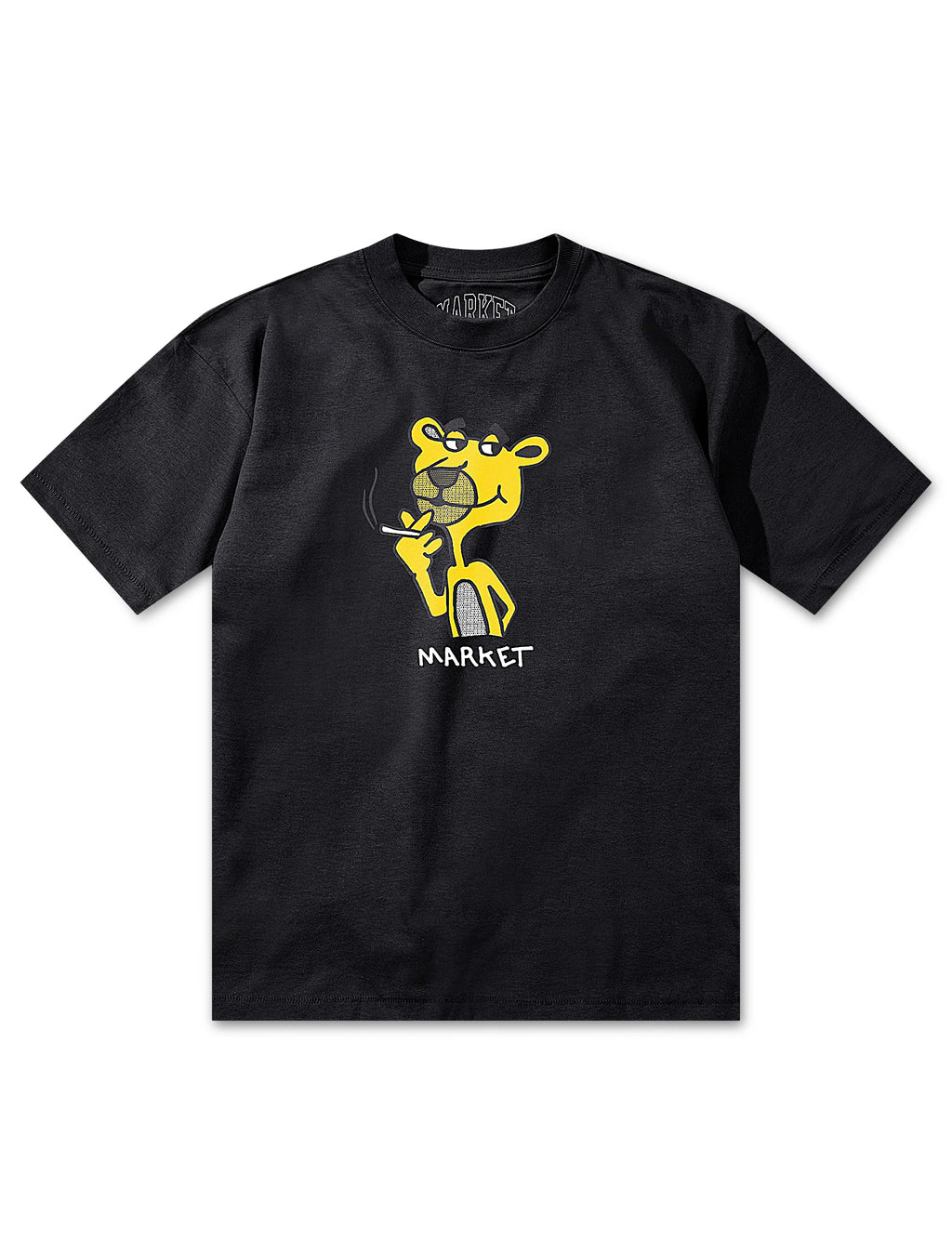 T-shirt Yellow Panther de Market Studios - Noir délavé