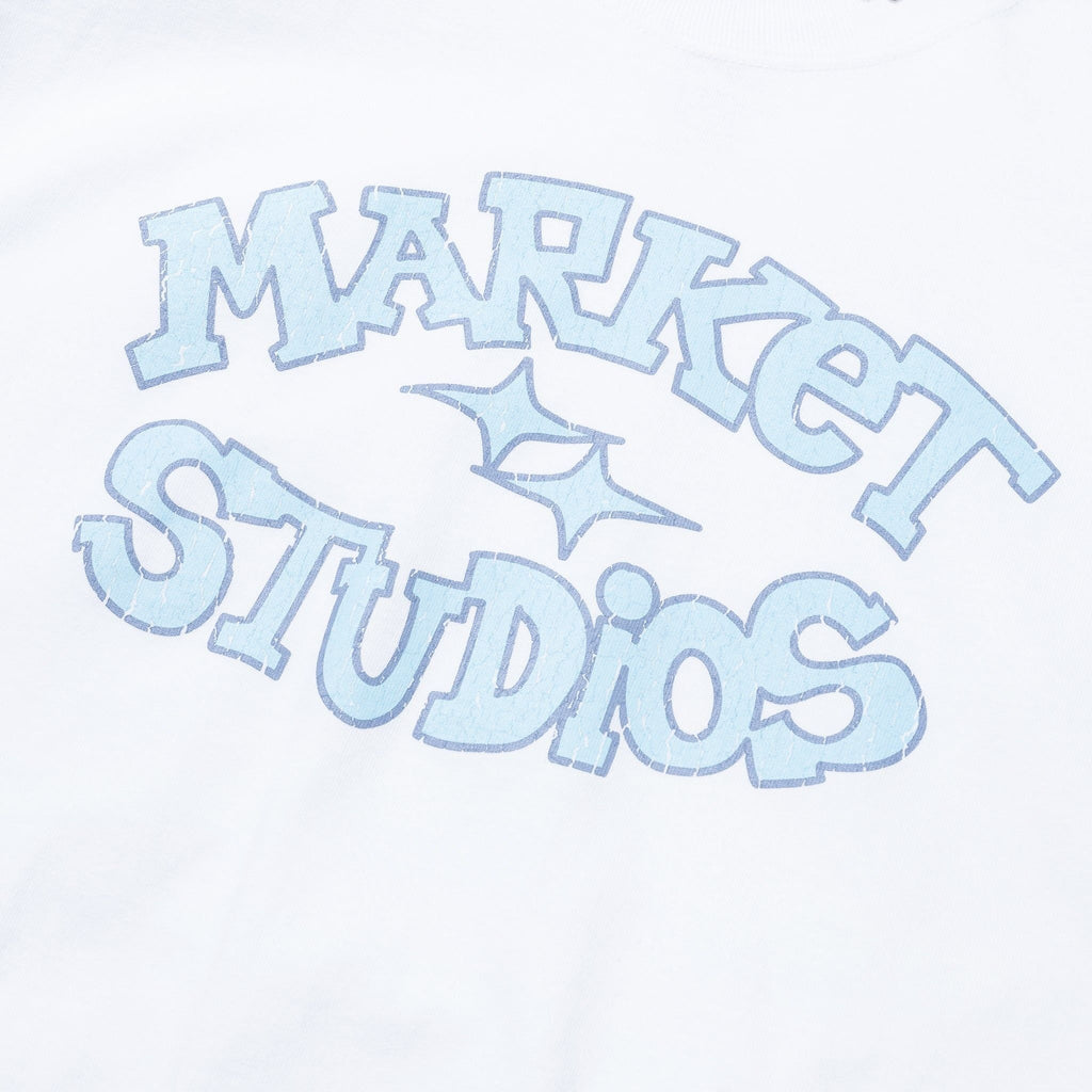 T-shirt Market Studios Smiley Old School - Blanc