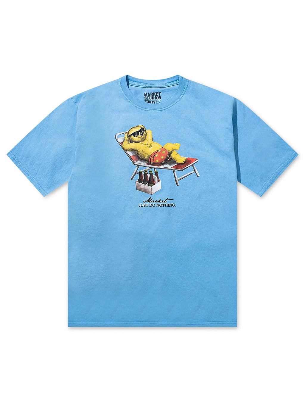 Market Studios Smiley Bearly A Care Tee - Bleu Crépuscule