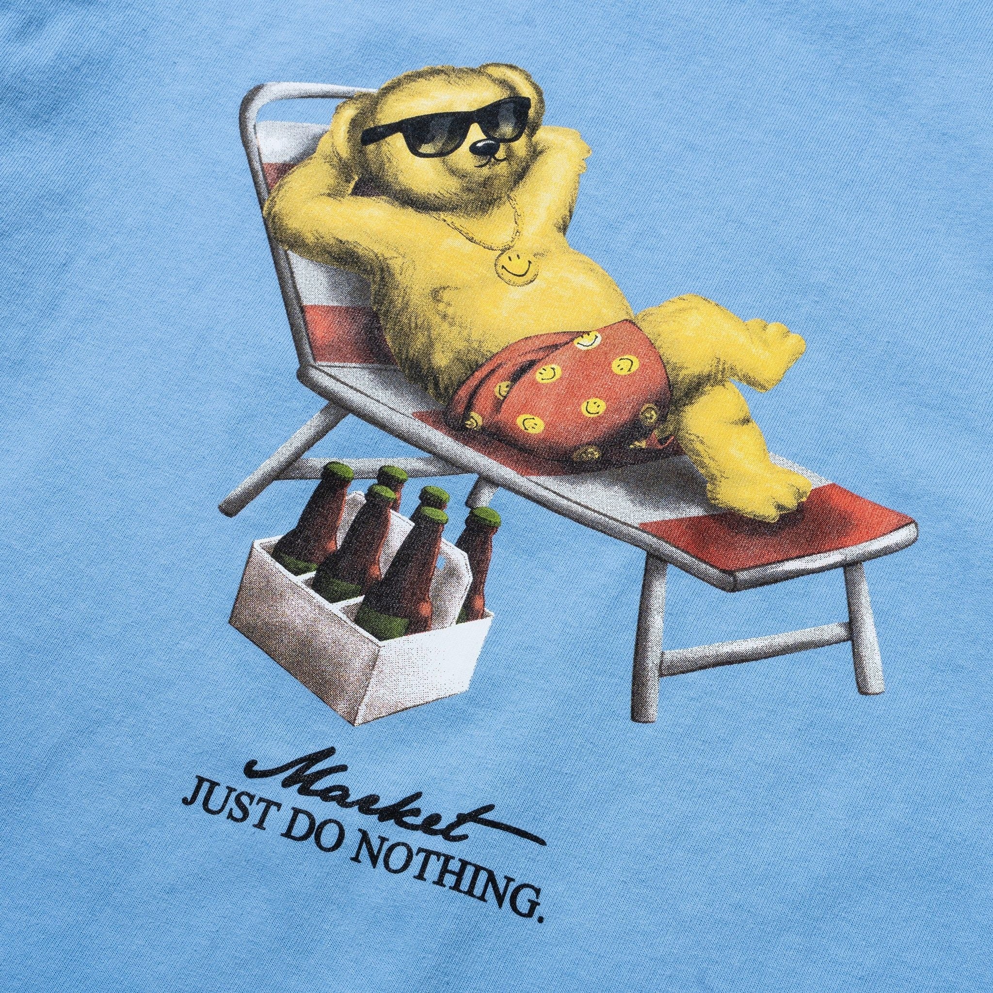 Market Studios Smiley Bearly A Care Tee - Bleu Crépuscule