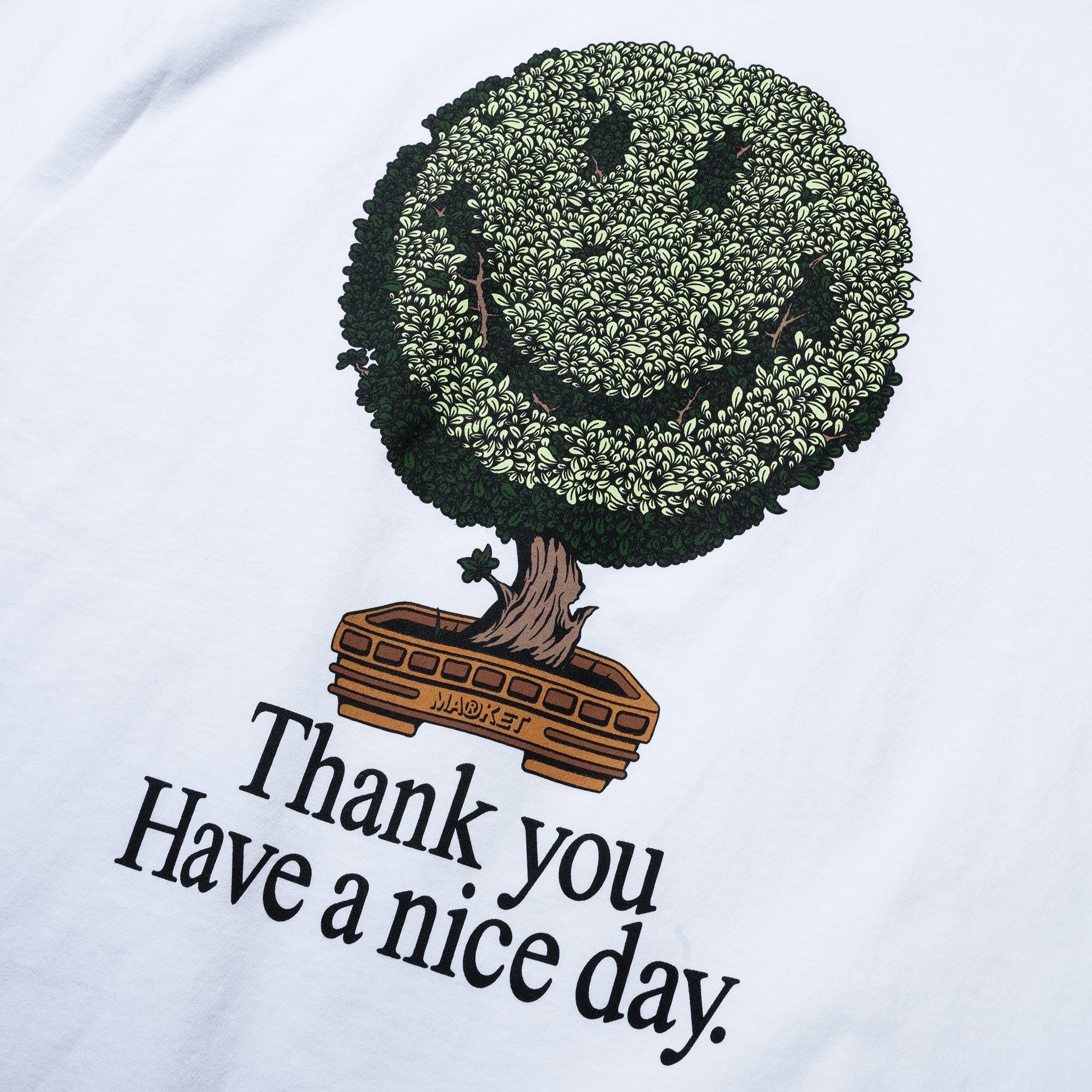 T-shirt Market Studios Smiley Bonsai Tree - Blanc