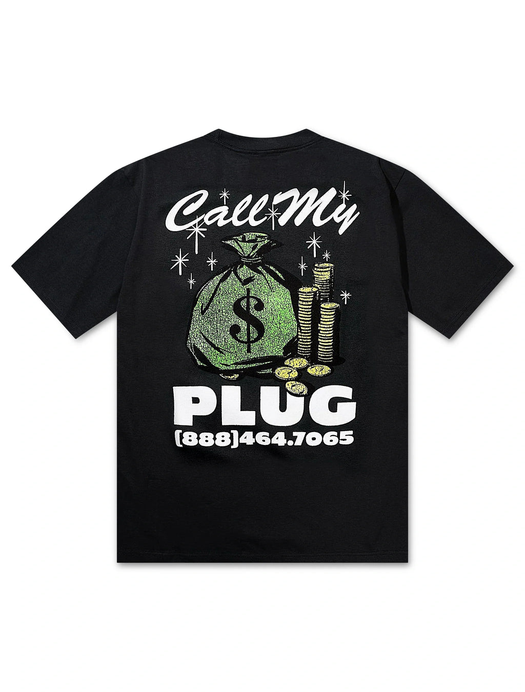 T-shirt Call My Plug Market Studios – Noir délavé