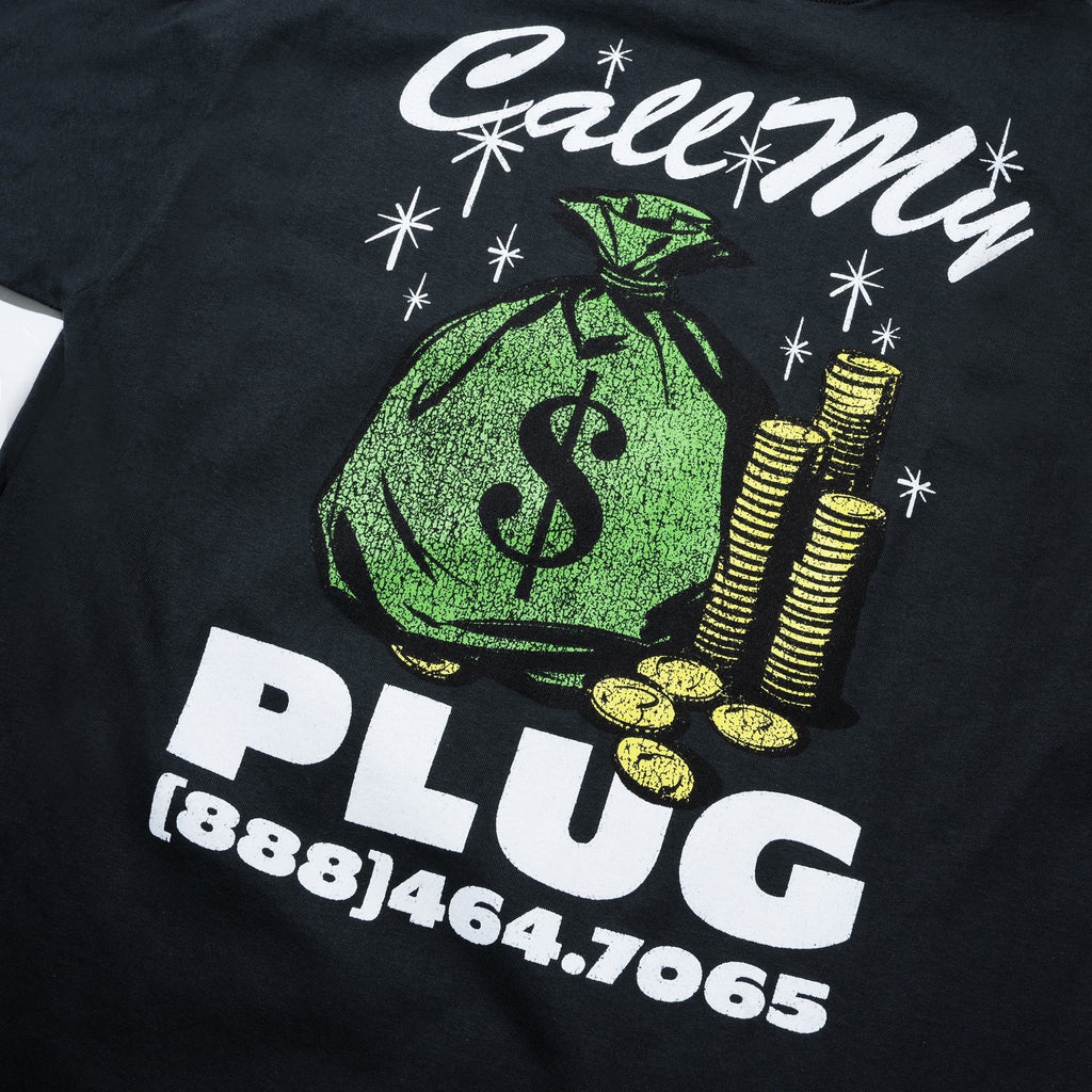 T-shirt Call My Plug Market Studios – Noir délavé