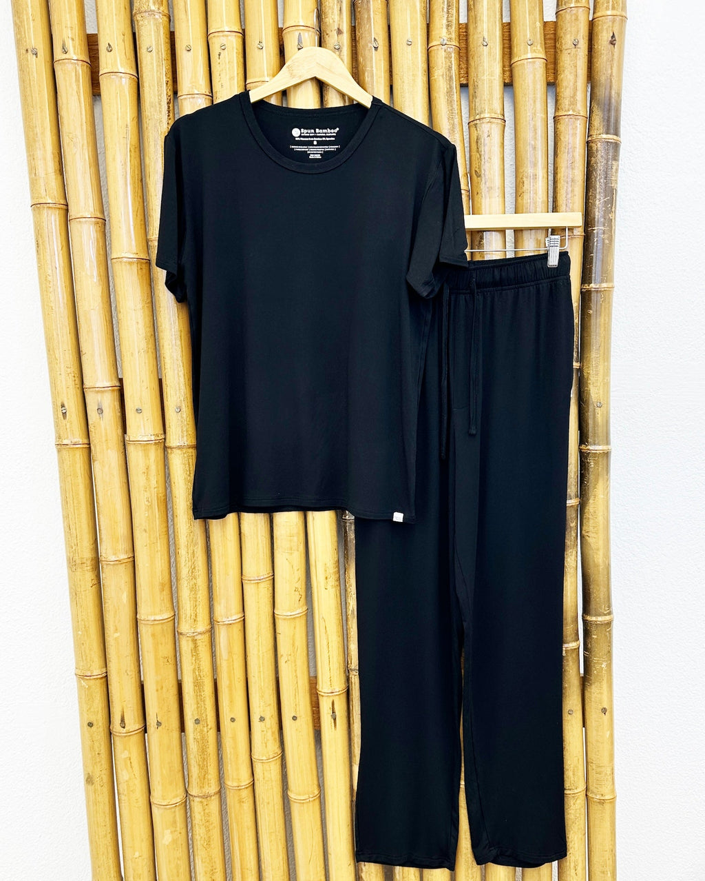 Ensemble de pyjama de détente en bambou doux pour homme - Haut à manches courtes et pantalon