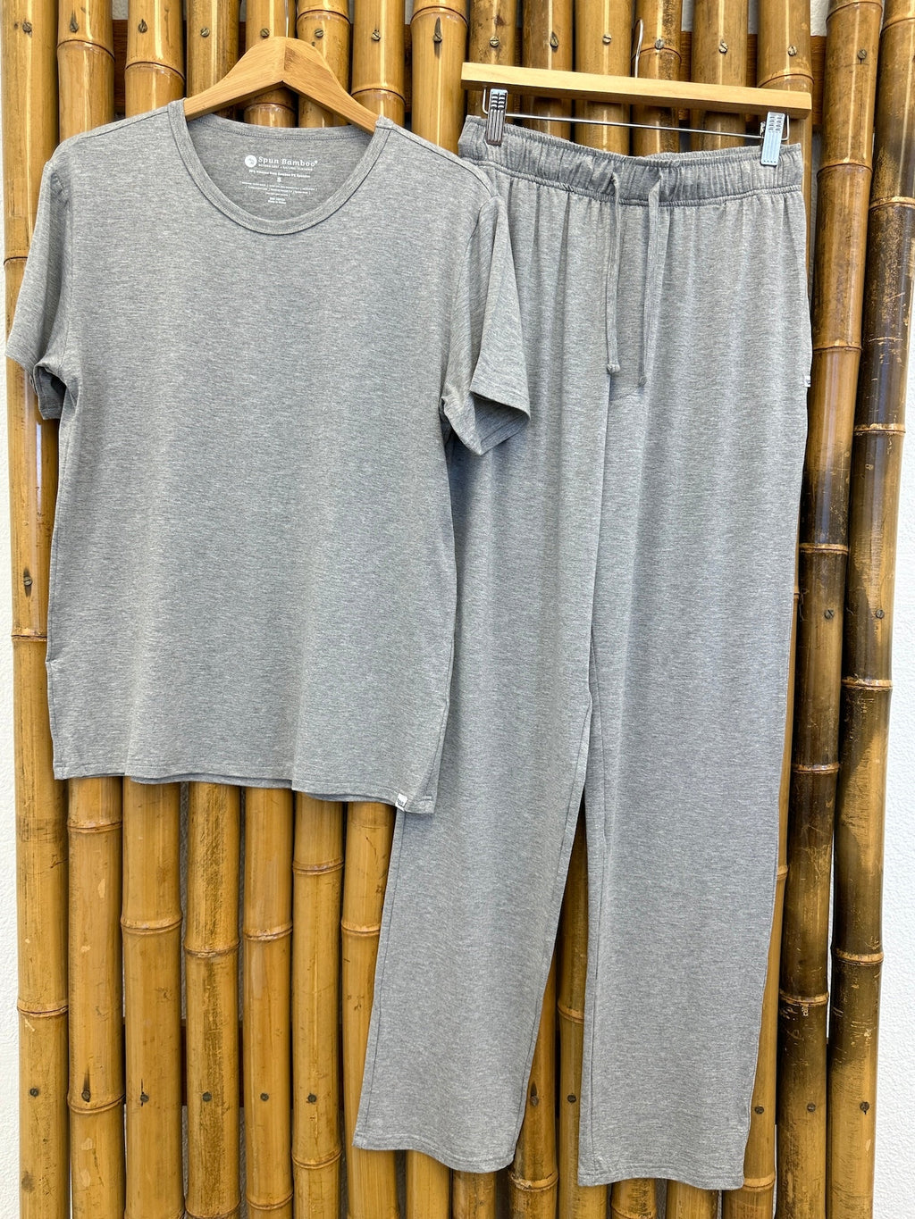 Ensemble de pyjama de détente en bambou doux pour homme - Haut à manches courtes et pantalon