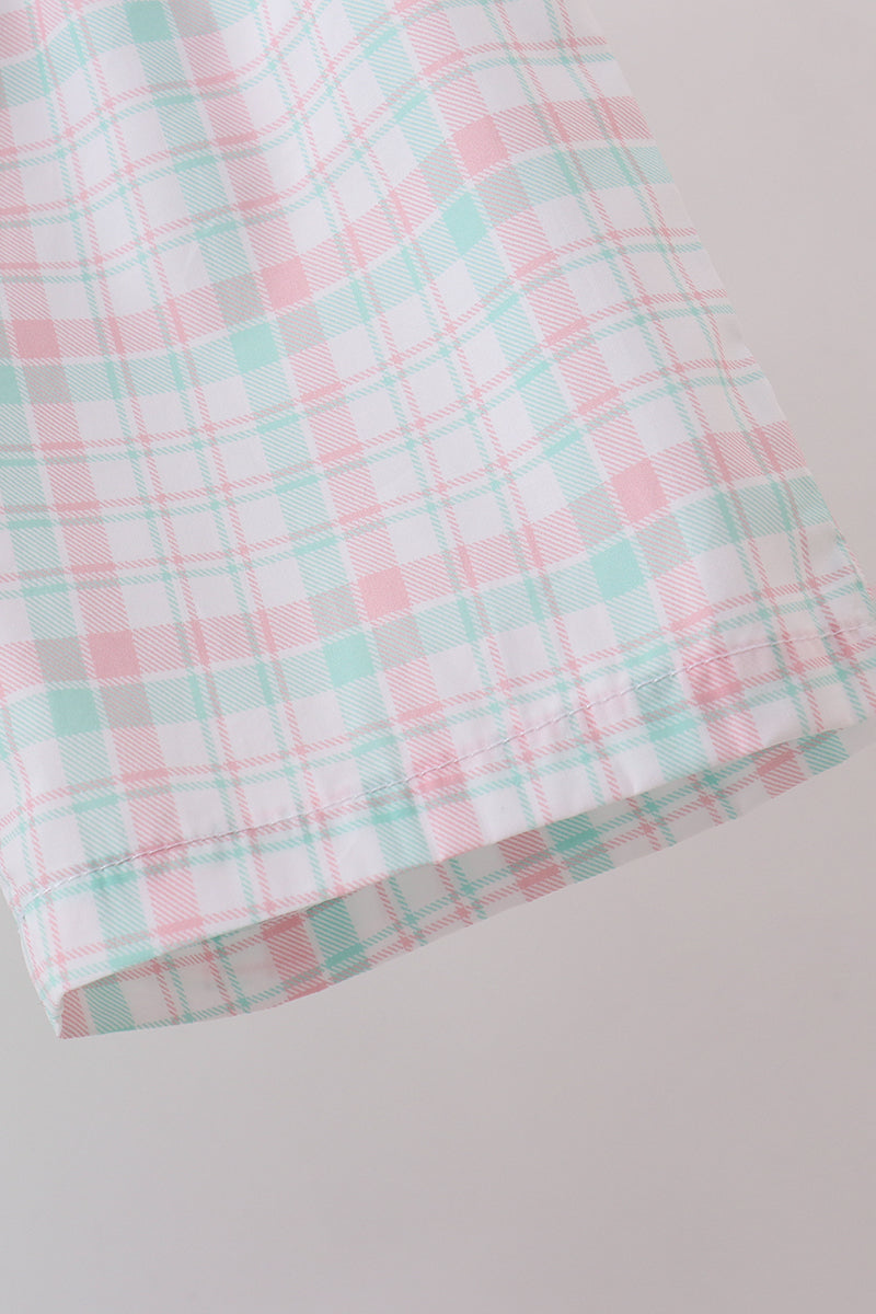 Ensemble short écossais menthe J'aime papa