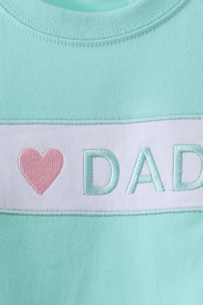 Ensemble short écossais menthe J'aime papa