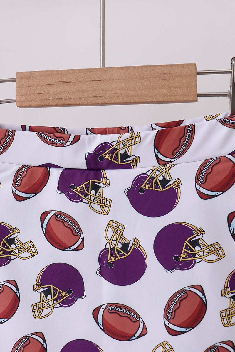 Ensemble de jupe-short de football mauve