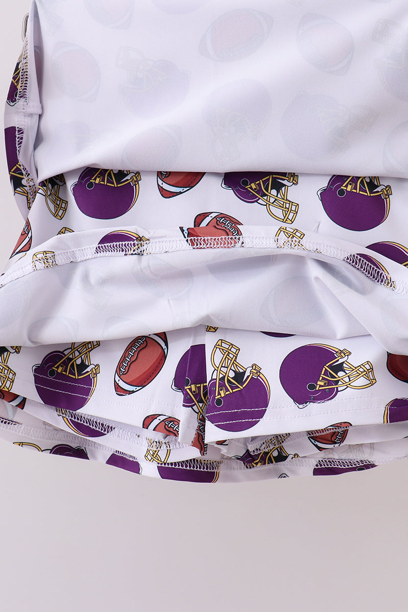 Ensemble de jupe-short de football mauve