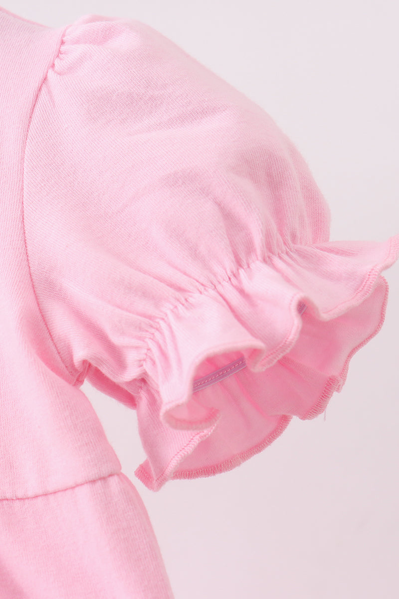 Barboteuse à appliqué nœud rose