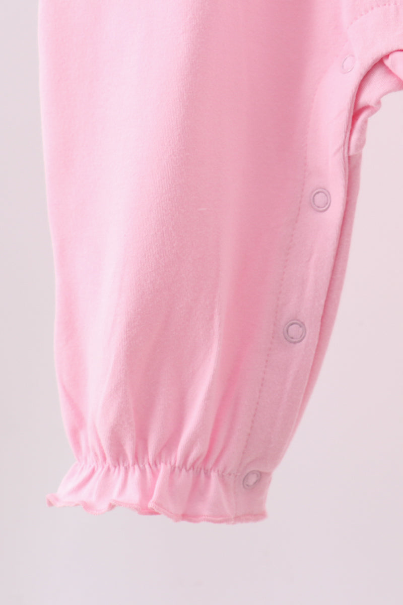 Barboteuse à appliqué nœud rose