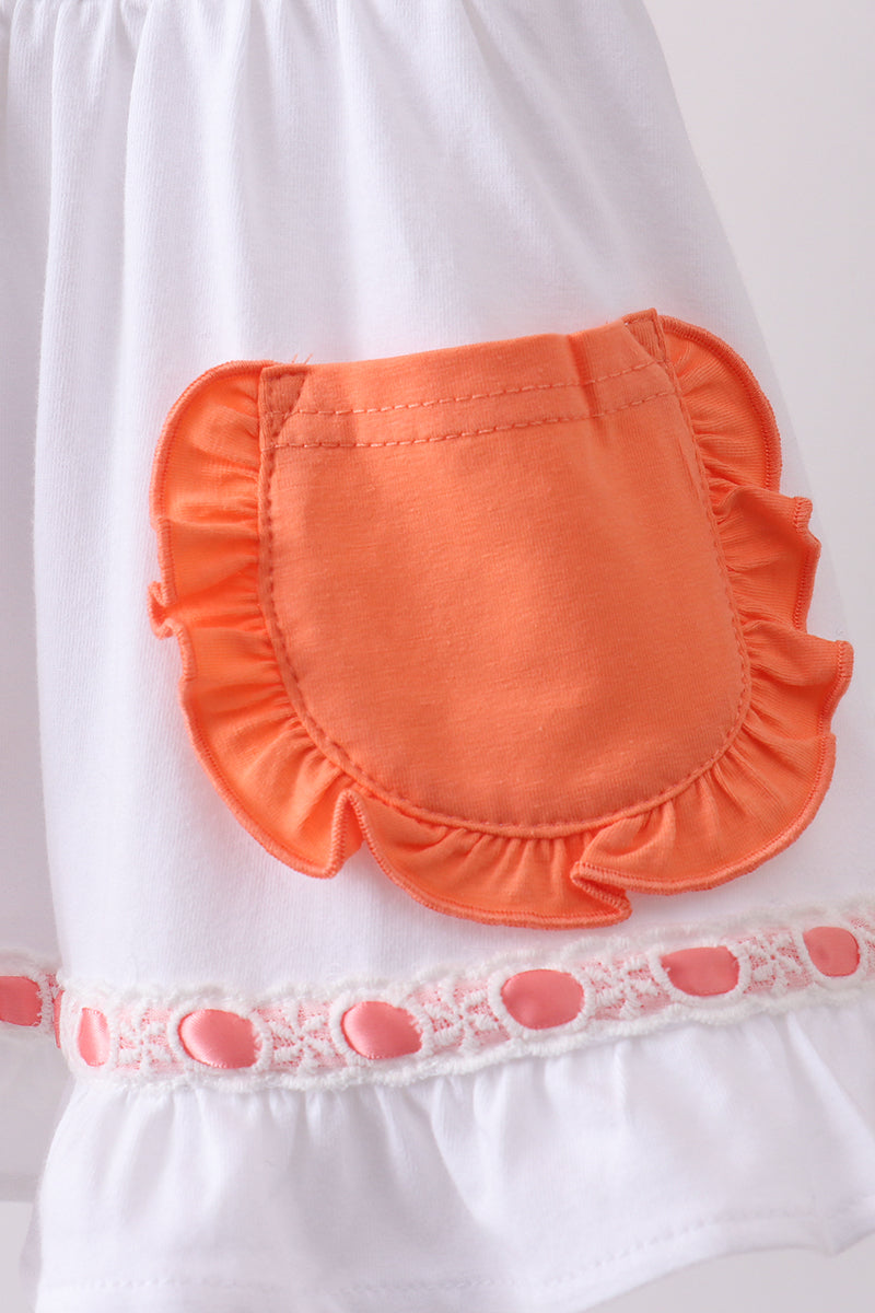 Ensemble bloomers à volants brodés fraise sauge
