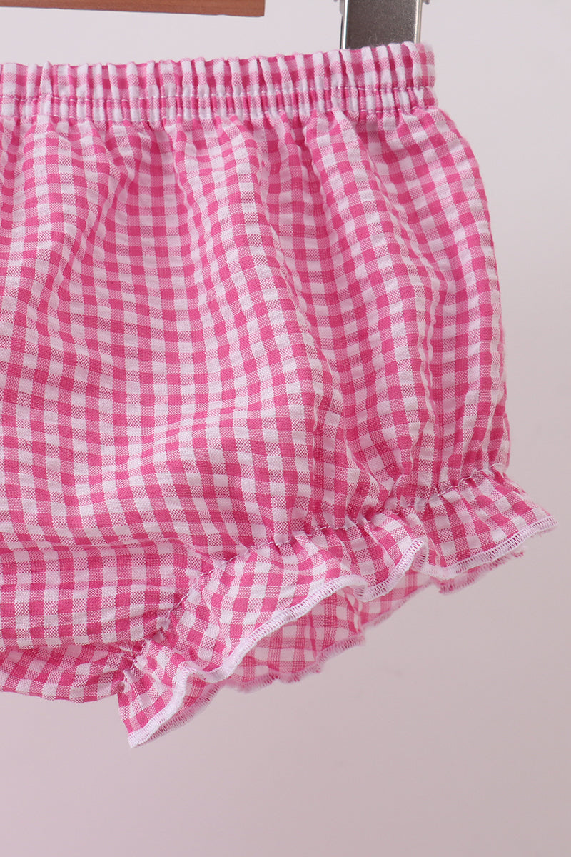 Ensemble bloomer vichy cerises roses
