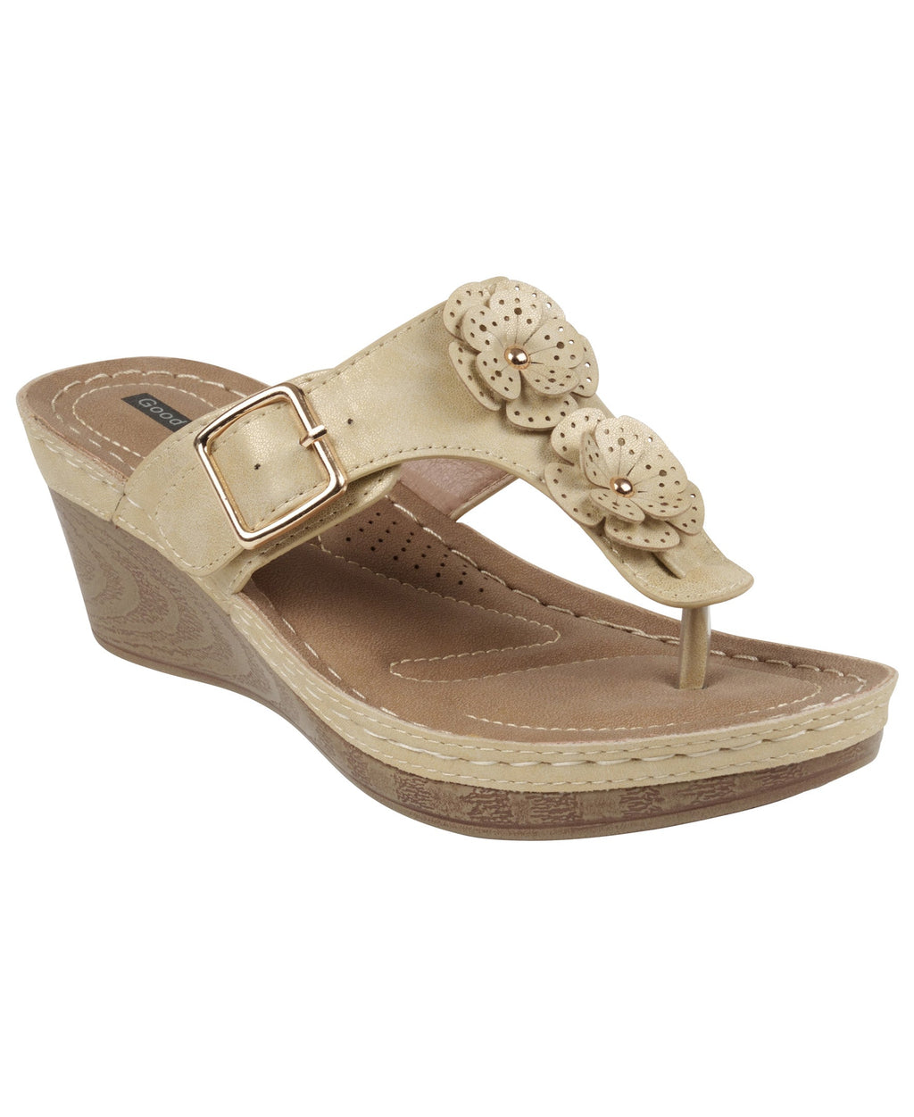 Sandales compensées Narbone Gold