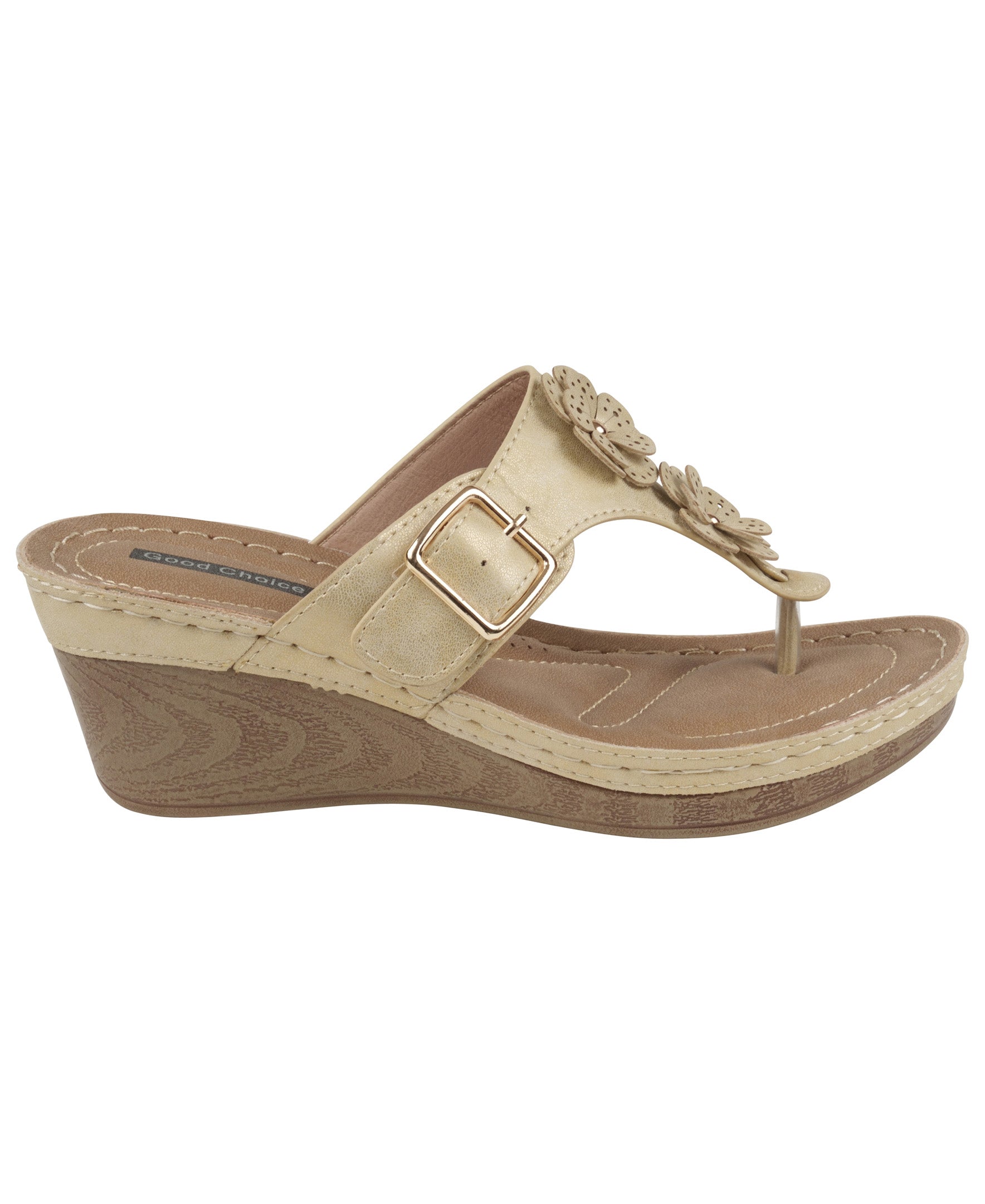 Sandales compensées Narbone Gold