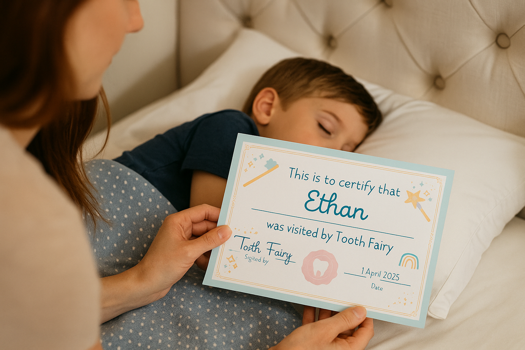 Editable Tooth Fairy Certificate Template – Printable Canva Design for Kids