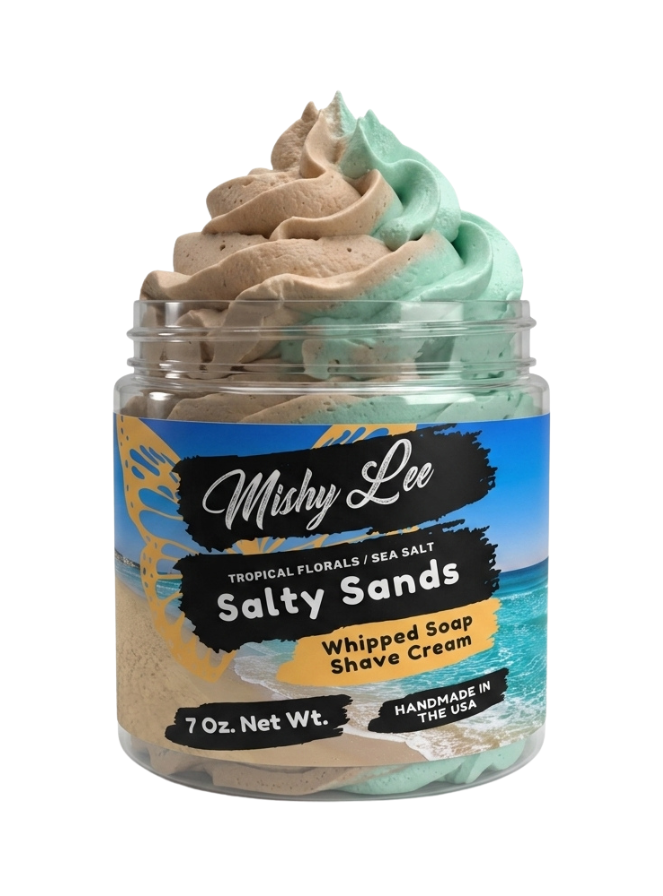 Crème fouettée et crème à raser Salty Sands