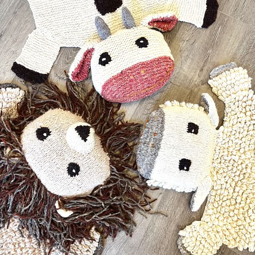 Tapis de jeu en laine biologique + Tapis de chambre d'enfant | Lion