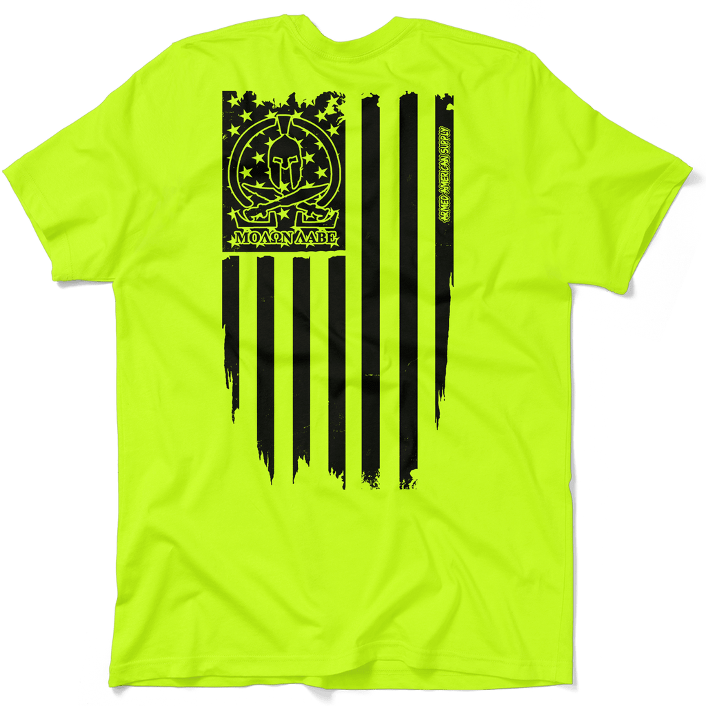 T-shirt Molon Labe Ghost Flag - Jaune fluo