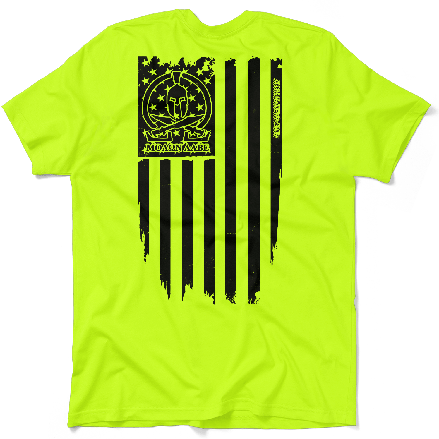 T-shirt Molon Labe Ghost Flag - Jaune fluo
