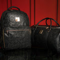 Ensemble de 2 sacs en cuir monogrammé (sac de voyage et sac de sport)