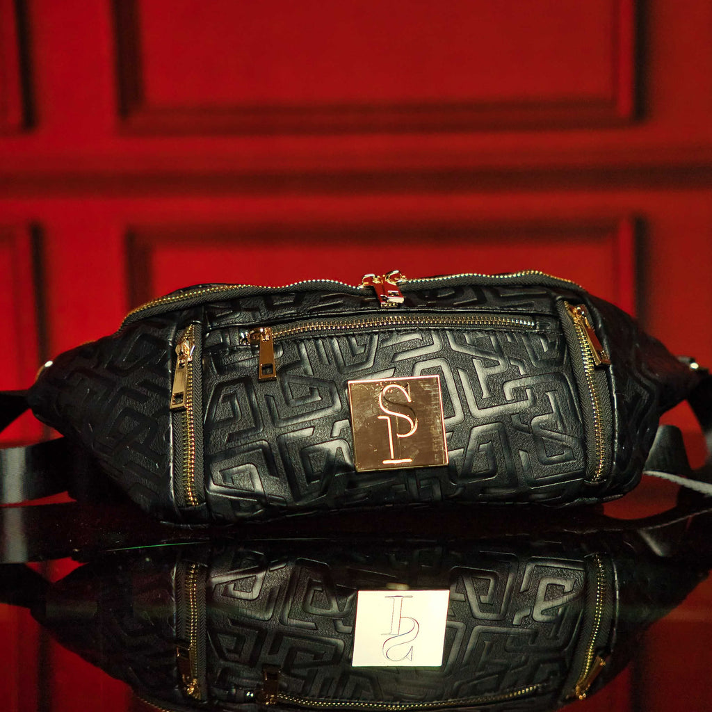 Sac Bandoulière Monogramme Noir en Cuir