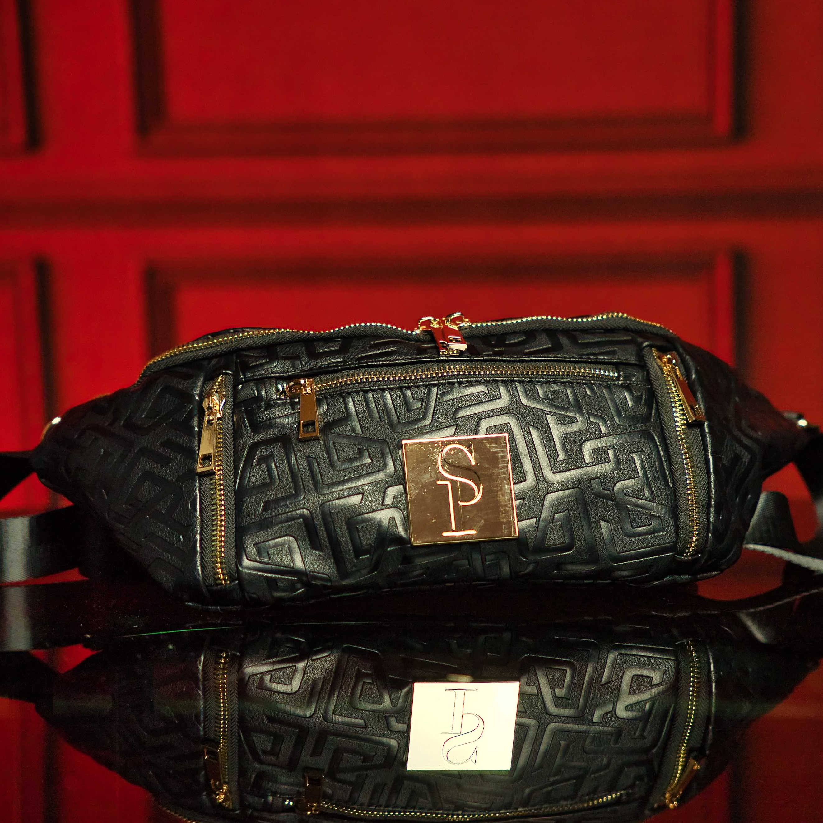 Sac Bandoulière Monogramme Noir en Cuir
