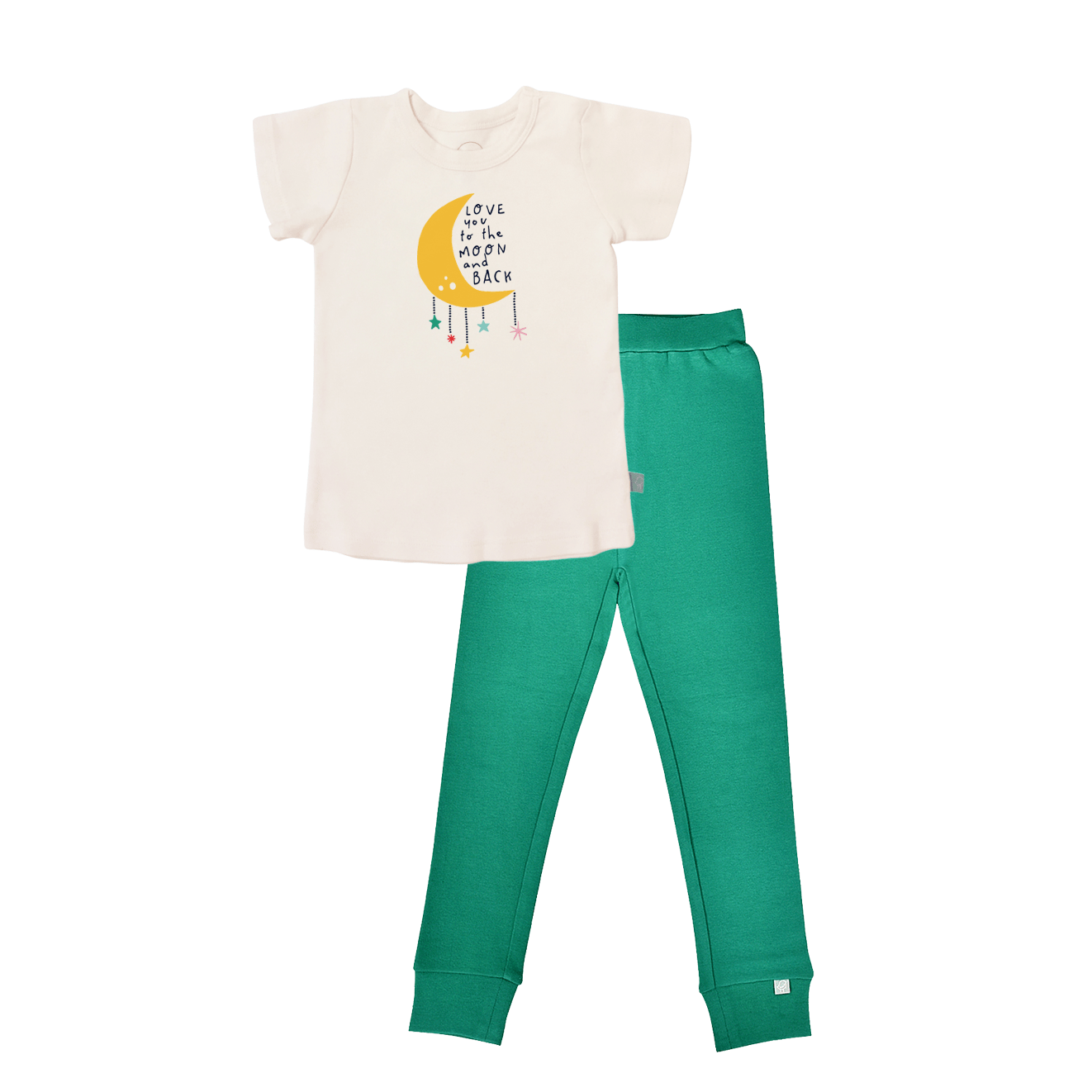 ensemble de pyjama à manches courtes | émeraude lune et retour