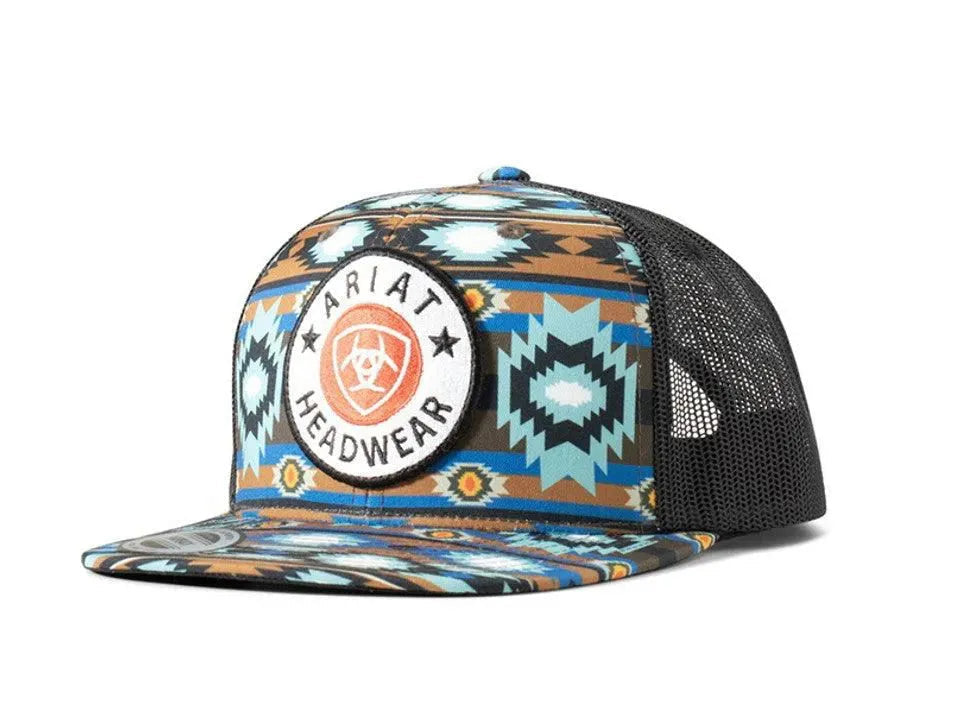 Casquette Trucker ARIAT Southwest Round Patch (Noir/Multicolore)
