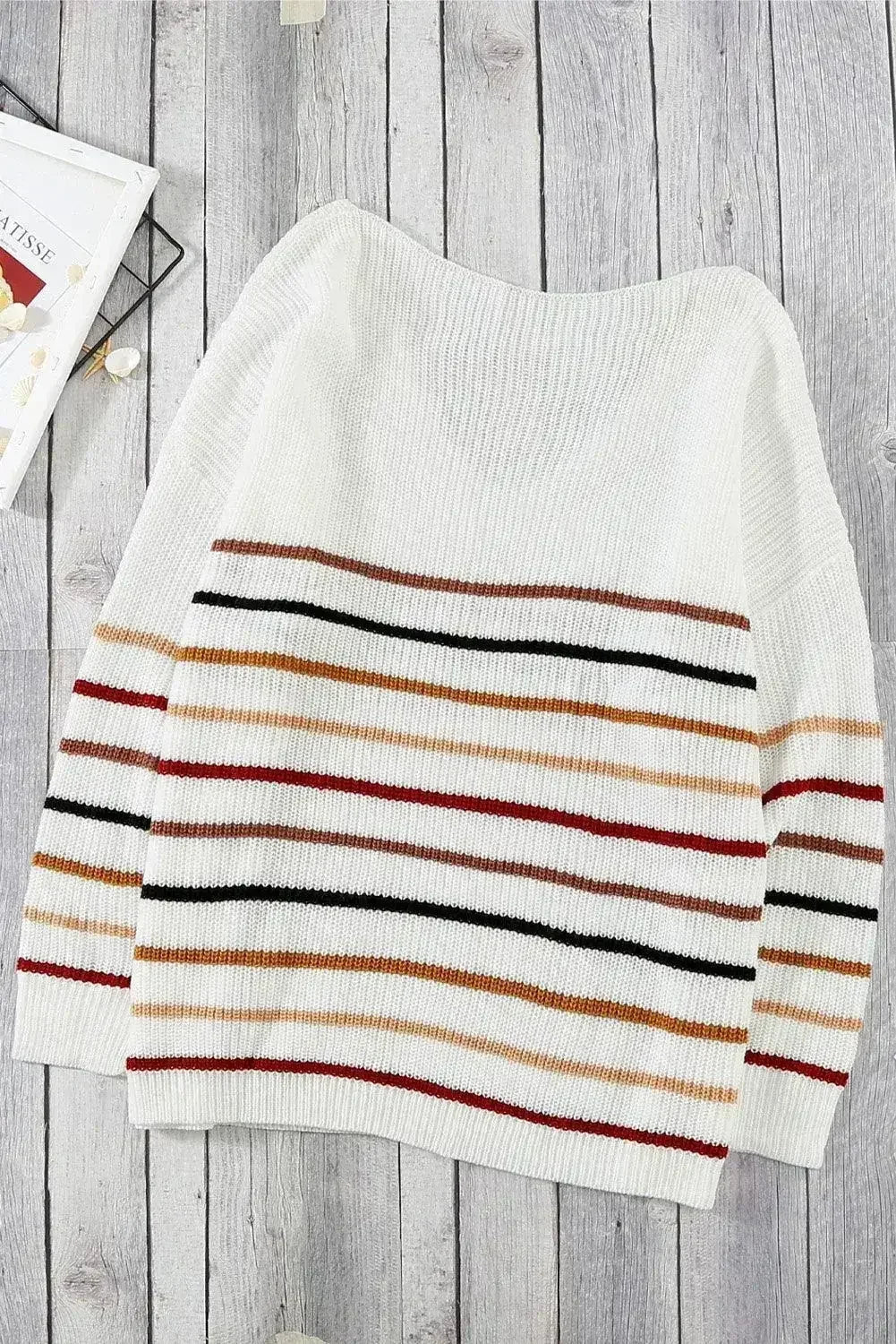 Pull en maille ample à rayures multicolores
