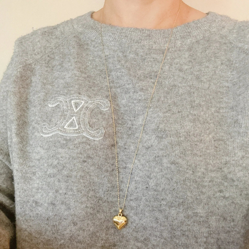 Mon collier à longue chaîne Cœur gonflé