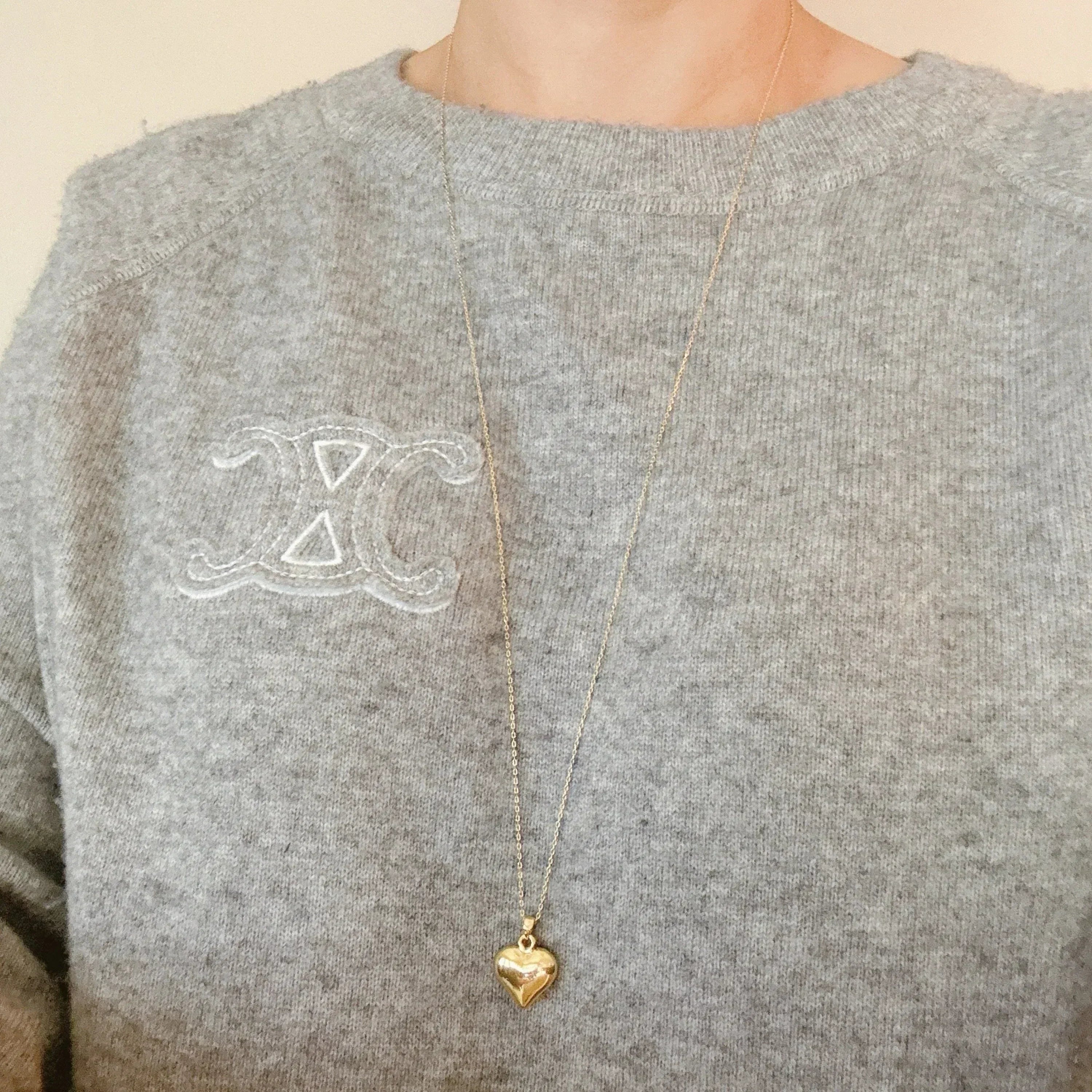 Mon collier à longue chaîne Cœur gonflé