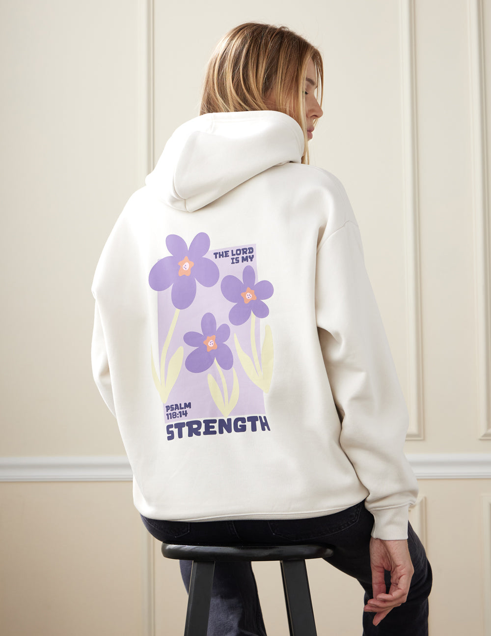 Sweat à capuche unisexe My Strength Floral