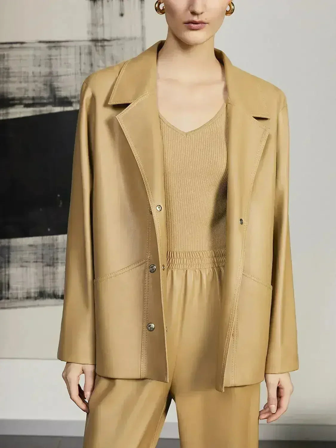 Veste en cuir croisée