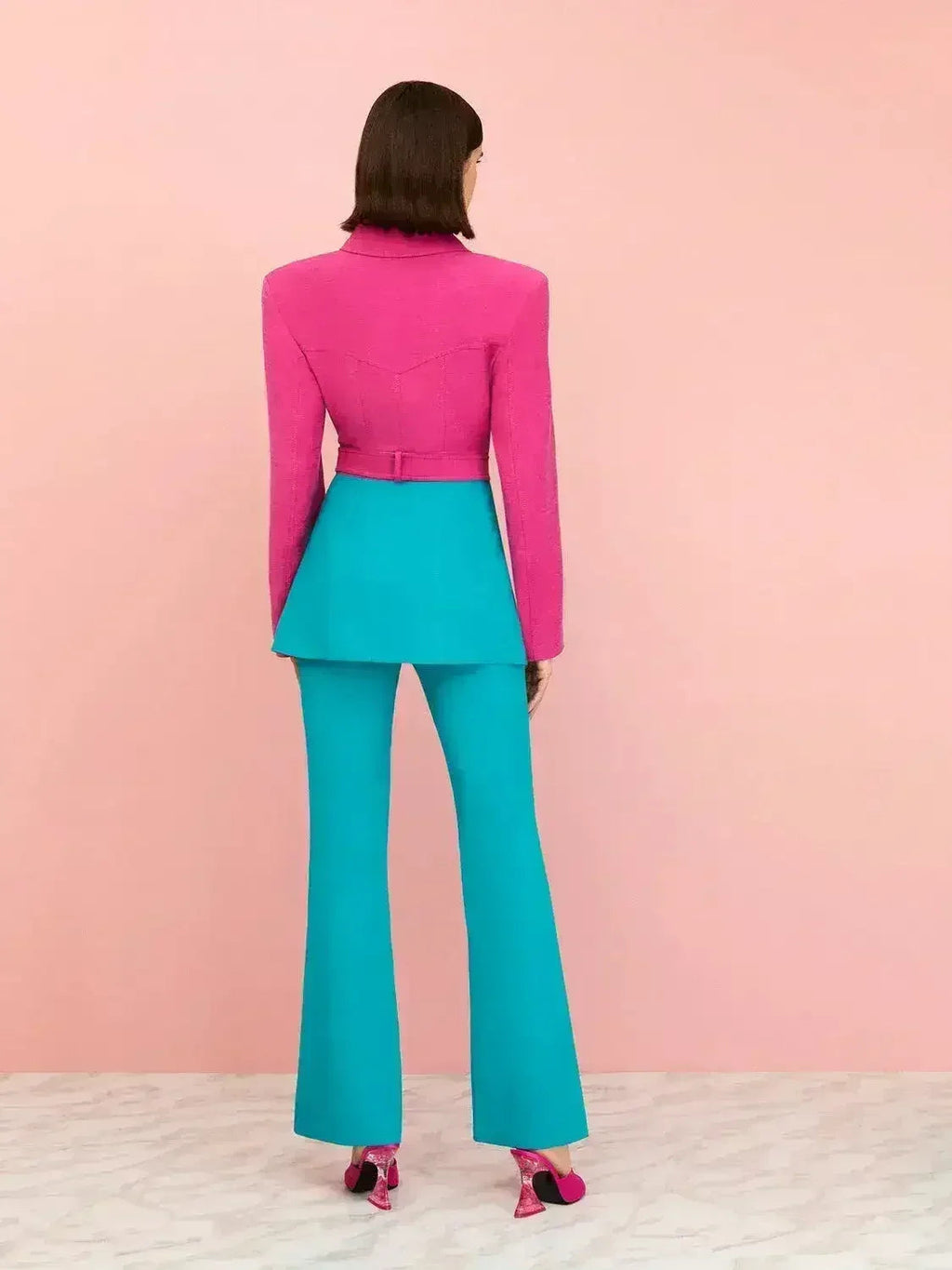 Veste croisée color block