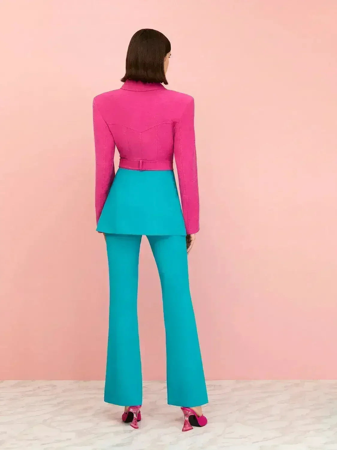 Veste croisée color block