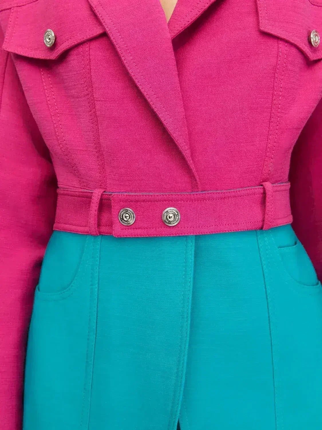 Veste croisée color block