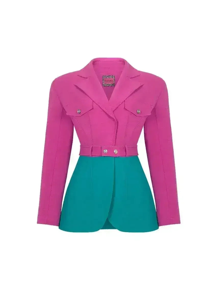 Veste croisée color block