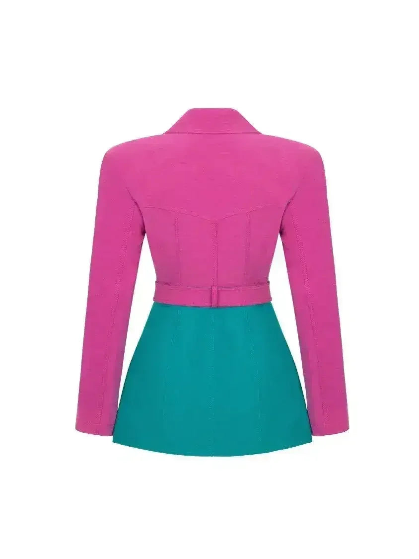 Veste croisée color block