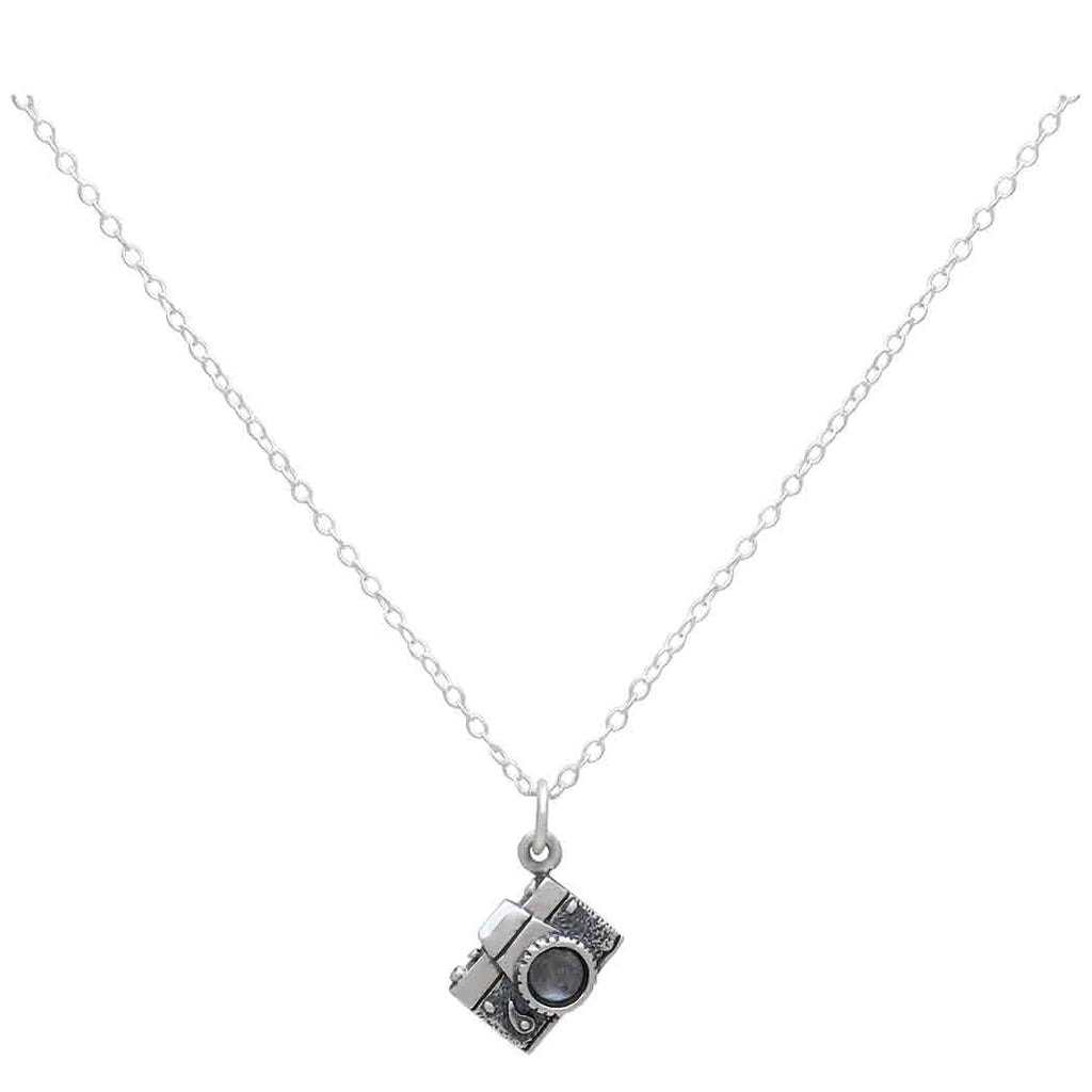 Collier appareil photo vintage en argent sterling – Cadeau pour photographe