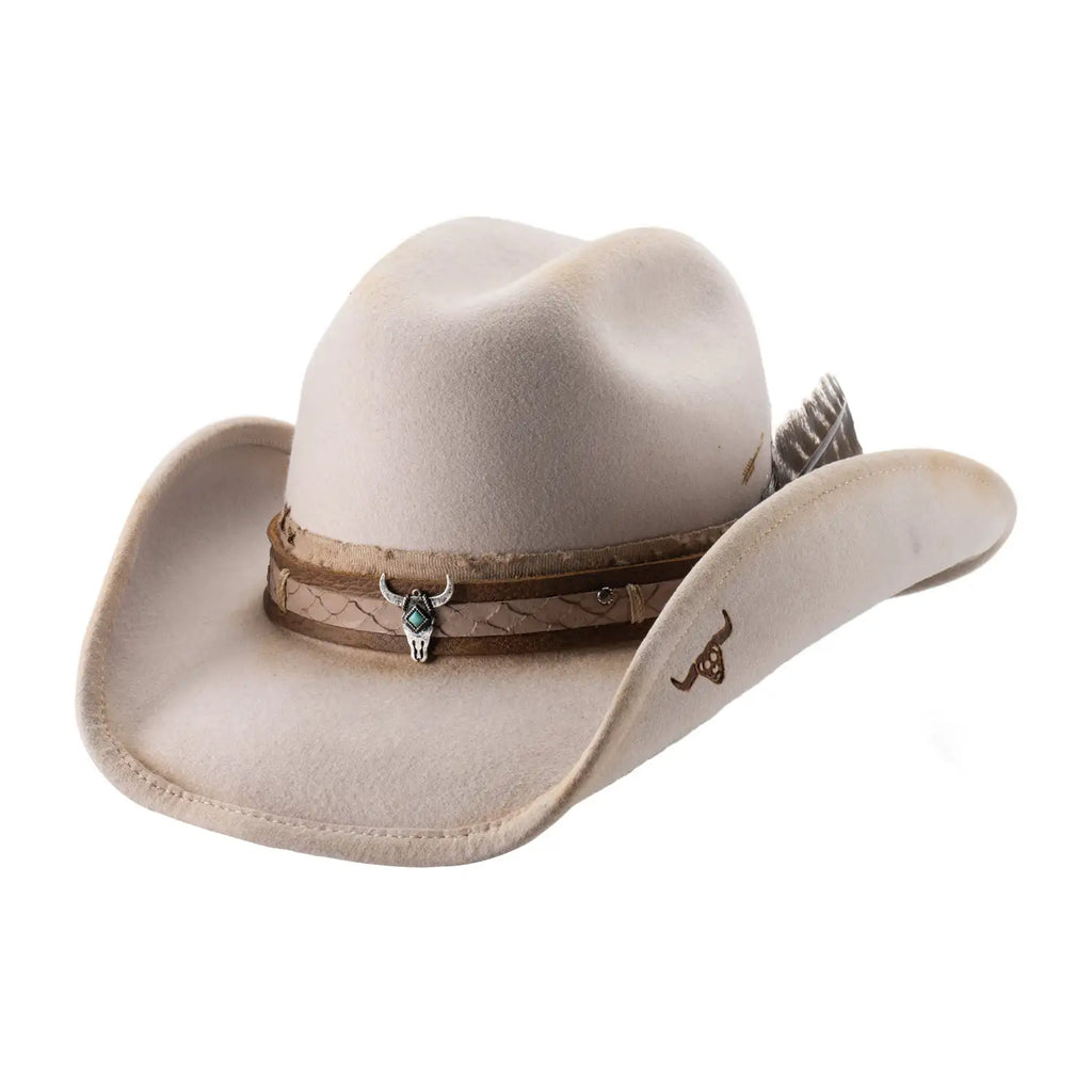 Cuir de taureau insuffisant - Chapeau de cowboy en feutre de laine