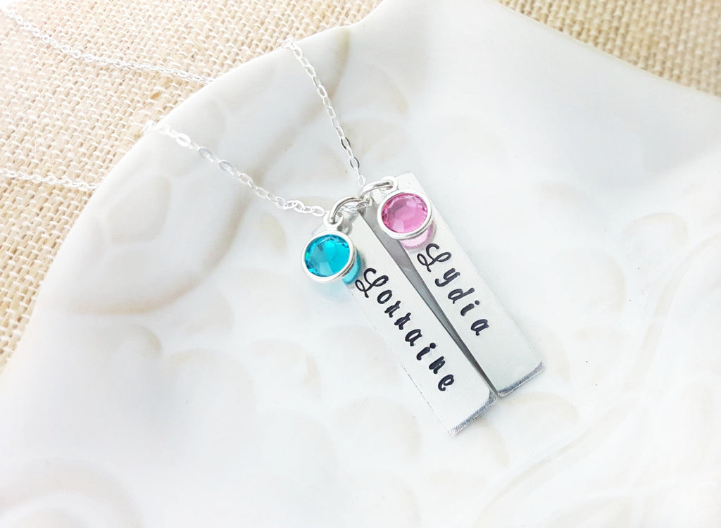 Collier Maman - Barre Nom Personnalisé - Collier en Argent Sterling