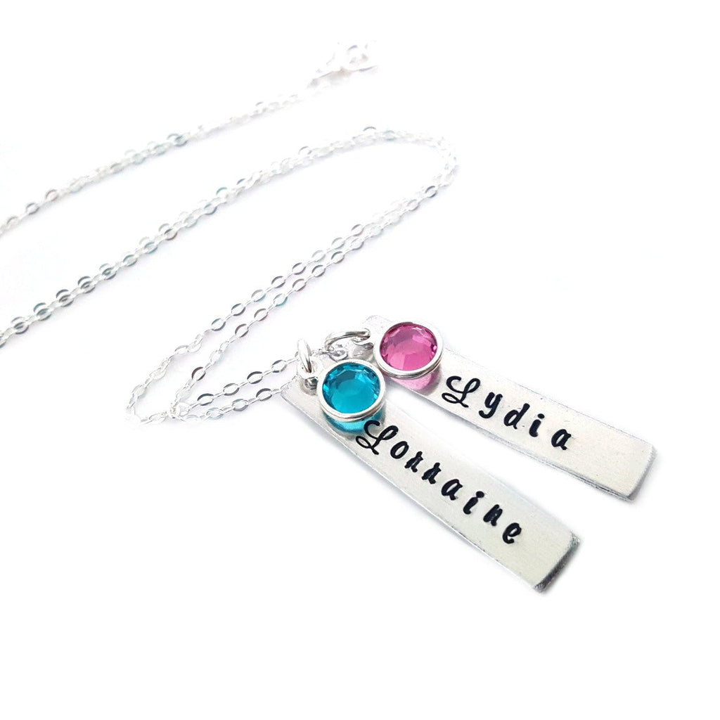 Collier Maman - Barre Nom Personnalisé - Collier en Argent Sterling