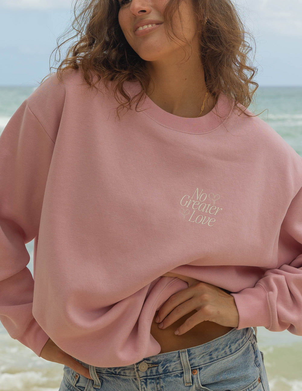 Sweat-shirt unisexe à col rond « No Greater Love »