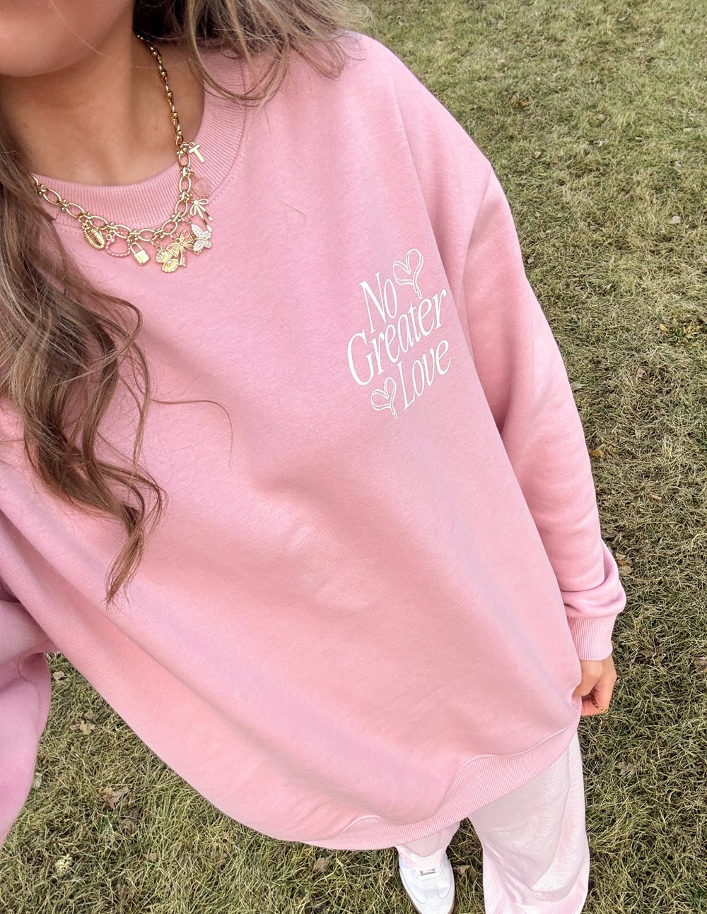 Sweat-shirt unisexe à col rond « No Greater Love »