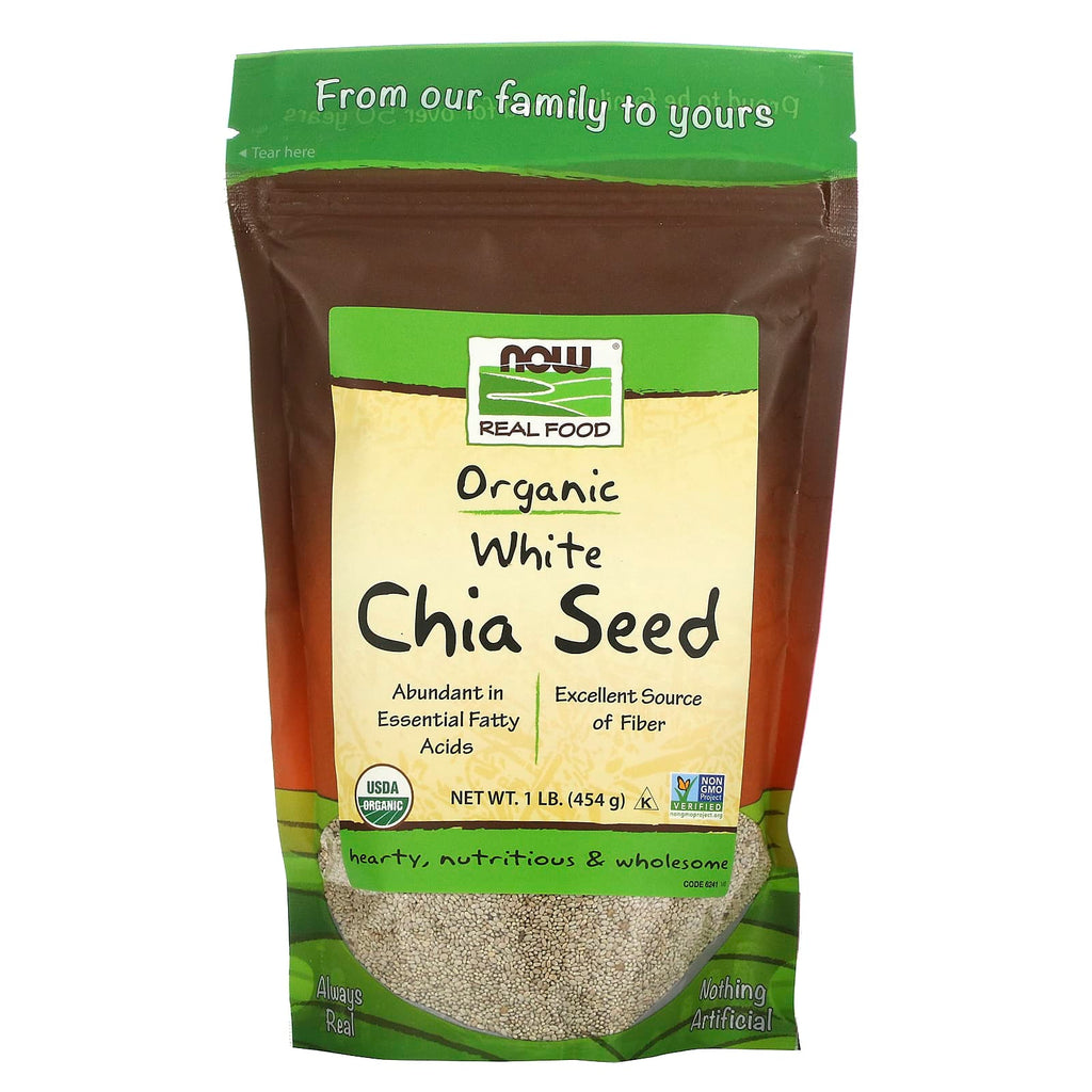 Now Real Food Graines de Chia Blanches Biologiques 454 g - 6241