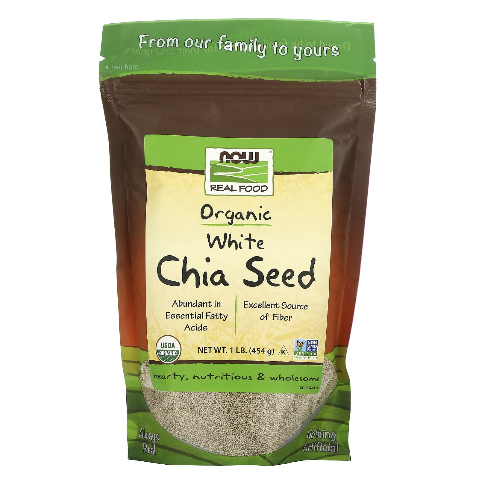 Now Real Food Graines de Chia Blanches Biologiques 454 g - 6241