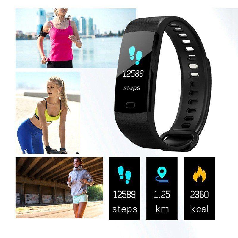 Montre intelligente Sport Fitness Activité Cardiofréquencemètre Tensiomètre Bracelet étanche IP67 Podomètre pour iOS Android